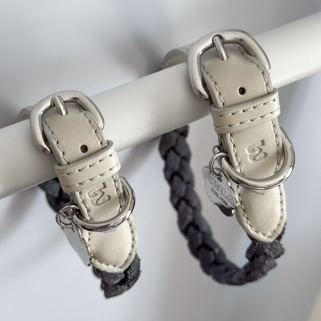 Braid Dog Collar - Moon