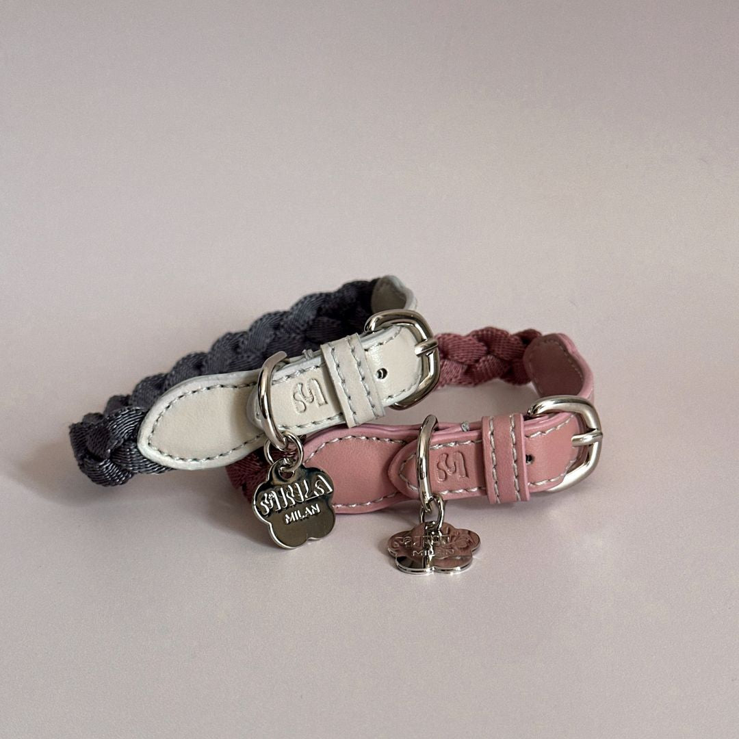 Braid Dog Collar - Petal