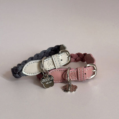 Braid Dog Collar - Petal